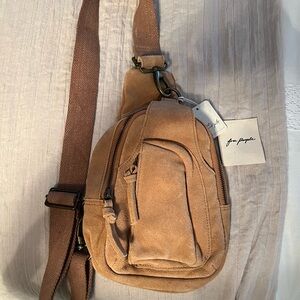 Free People Brown Suede Belt Bag